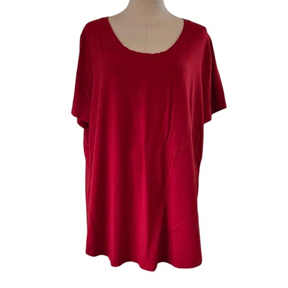 Ava & Viv Red Short Sleeve Scoop Neck Tunic Top Womens Plus Size 1X - Picture 5 of 16